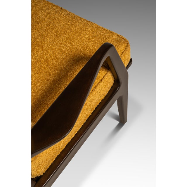 Danish Mid-Century Modern Model 596 Lounge Chair in Beech & Bouclé Attributed to Lawrence Peabody & Ib Kofod Larsen for Selig, Denmark, C. 1950's For Sale - Image 16 of 18