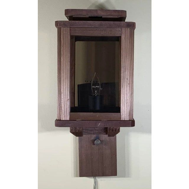 Single Wood Wall Lantern For Sale - Image 12 of 12