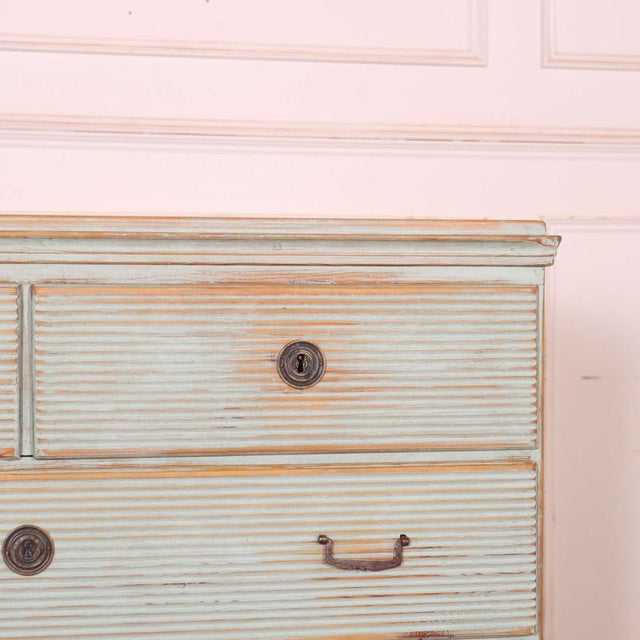 Swedish Fluted Drawer Front Commode For Sale - Image 3 of 11