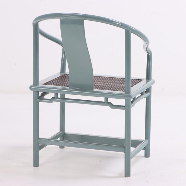 A Set of 12 Lacquered, Rounded-Back Armchairs With Cane Seats, C. 1970. For Sale - Image 4 of 7