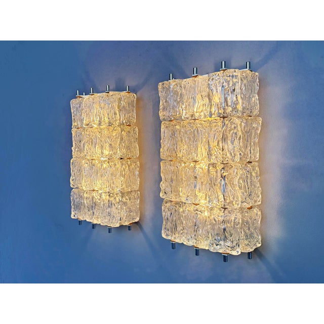 Metal Glass Wall Lamps by Barovier & Toso, Italy, 1960s, Set of 2 For Sale - Image 7 of 8