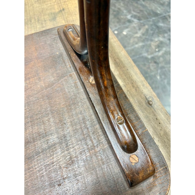 Early 20th Century French Walnut Bentwood Trestle Side Table For Sale - Image 16 of 18