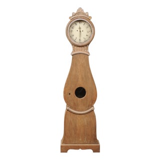 19th Century Swedish Clock with Carved Floral Bonnet For Sale