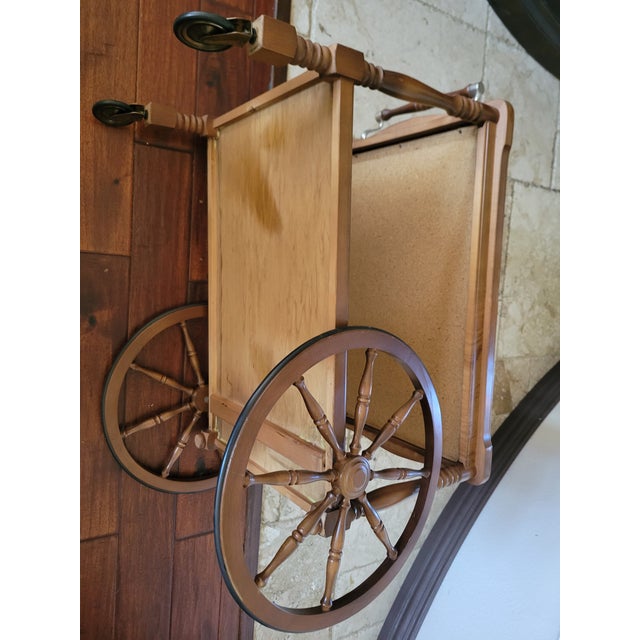 Brown Early 20th‑century American Wooden Tea Trolley For Sale - Image 8 of 12