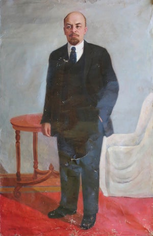Lenin Portrait Painting, Original Soviet Art, Ukrainian Artist, 1974 199-129