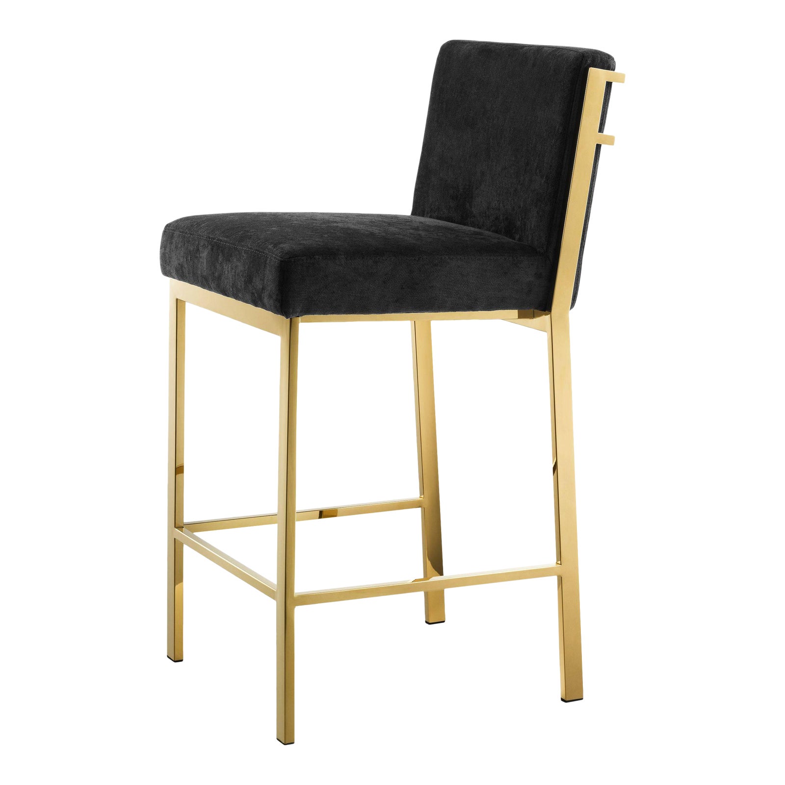 Gold Black Velvet Counter Stool Eichholtz Scott Chairish