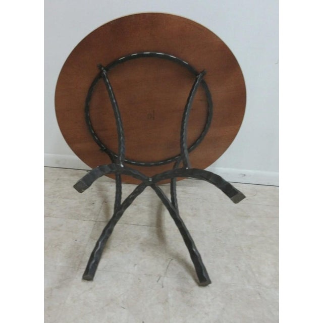 1990s 1990s Charleston Forge Hearthstone Wrought Iron Dinette Center Table Honey Suckle Maple For Sale - Image 5 of 9
