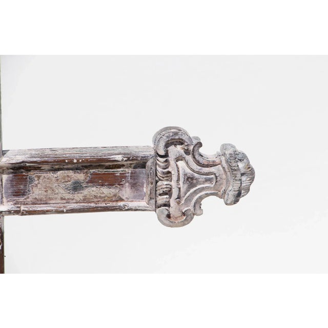 18th Century Portuguese White Baroque Wooden Cross For Sale - Image 6 of 13