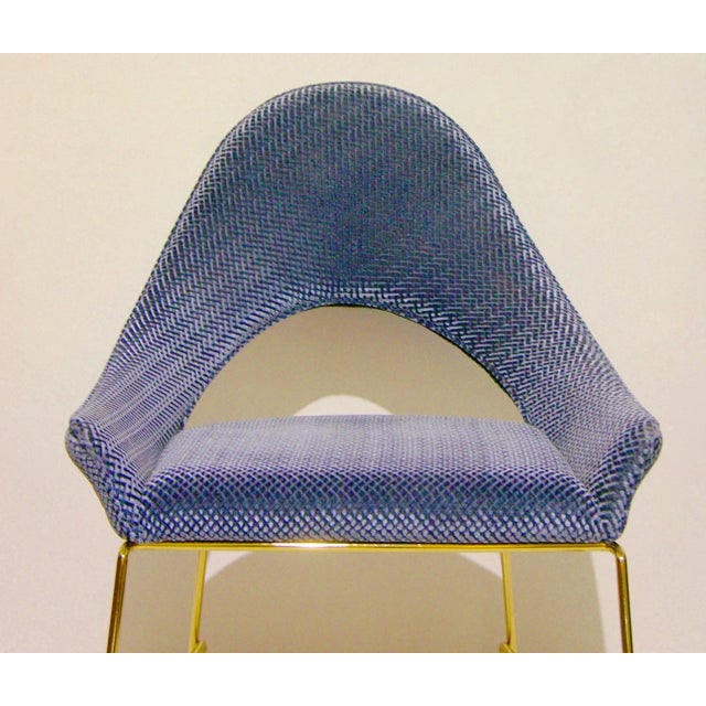 Blue Smania Italian Modern Prototype Brass and Azur Blue Living Room Armchair - in Showroom For Sale - Image 8 of 9