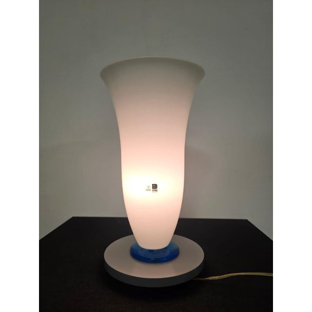 Blue Murano Glass Table Lamp from Itre, 1990s For Sale - Image 8 of 8