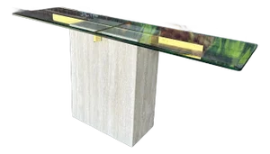 Artedi Marble and Brass Console Table