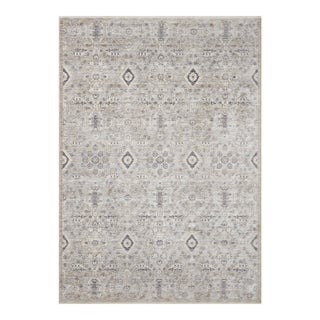 Amber Lewis x Loloi Zuma Silver / Sky 18" x 18" Sample Rug For Sale