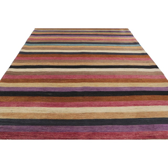 2010s Vintage Striped Area Rug - 06'02 X 08'08 For Sale - Image 4 of 6