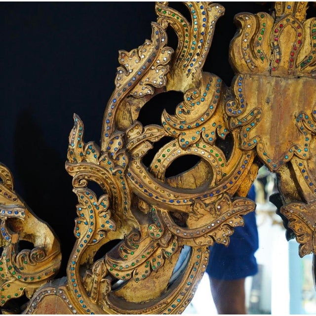 Antique Thai Carved Guilted Mirror Wood Chairish