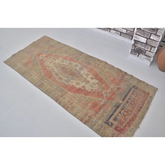 Vintage Handwoven Runner With Stepped Geometric Medallions For Sale - Image 9 of 10