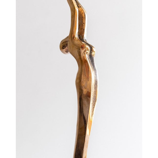 1980s Art Deco Revival Bronze and Marble Sculpture, 1980s For Sale - Image 5 of 10