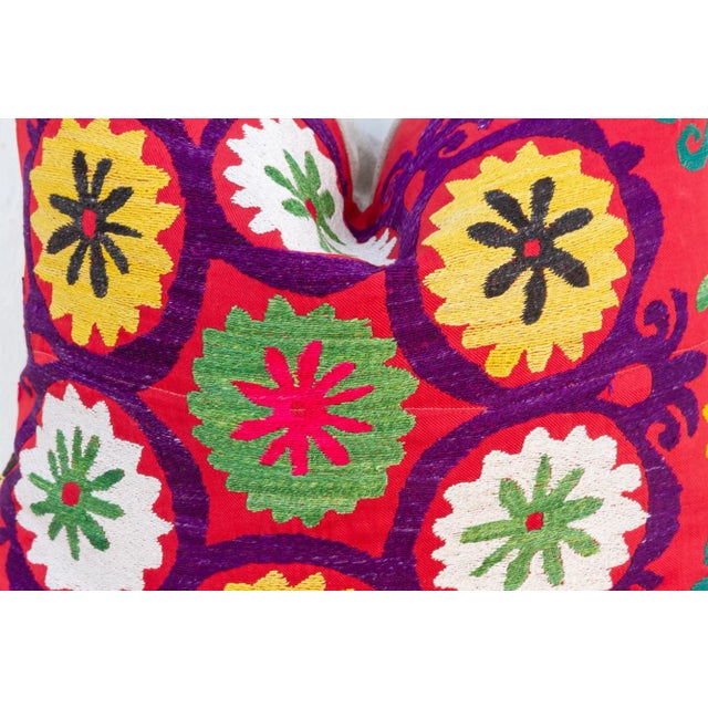 Zeena Vintage Suzani Square Pillow For Sale In Los Angeles - Image 6 of 9