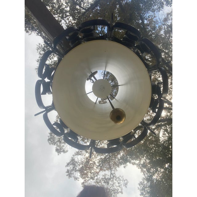 Mid-Century Modern Mid-Century Wrought Iron Hanging Swag Light. For Sale - Image 3 of 6