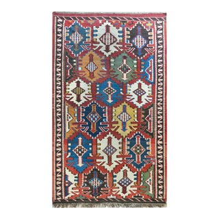Early 20th Century Kuba Kilim Rug For Sale