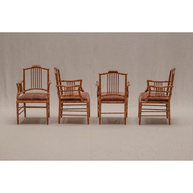 Italian Faux Bamboo Armchairs, 1970s, Set of 4 For Sale - Image 16 of 16