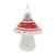Kenneth Ludwig Chicago Glittered Glass Mushroom Ornament (Set of 6) For Sale - Image 4 of 5