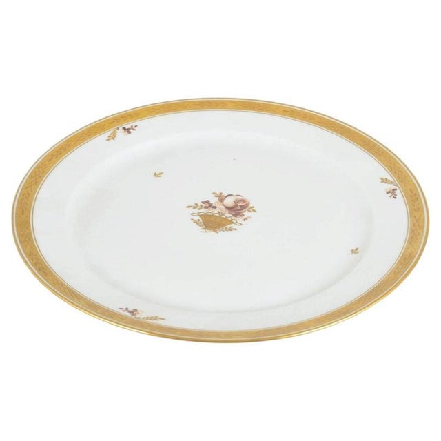 Royal Copenhagen Golden Basket, Large Serving Platter. Large and elegant porcelain serving platter from Royal Copenhagen’s...