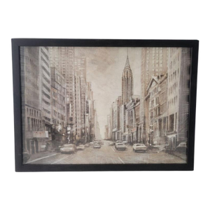 Massive New York City Sepia Black White Chrysler Building Framed Print, 2006