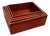 Vintage Red Finish Wood Nesting Tray Boxes, Set of Four For Sale