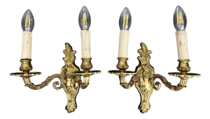 Vintage French Wall Sconces, Set of 2