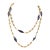 1980s St. John Opera Length 42" Gold Plated & Black Faceted Bead Necklace For Sale