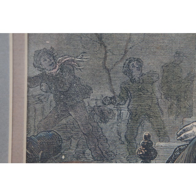 Gray 1870s Antique Scene in Leicester Square London Hand Colored Engraving Framed 20" For Sale - Image 8 of 11