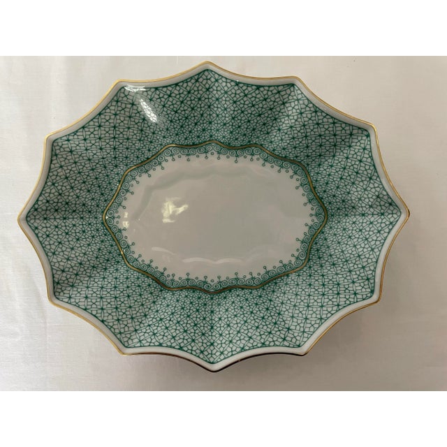 Mottahedeh Turquoise Lace 12-Sided Lobed Tray For Sale - Image 4 of 4