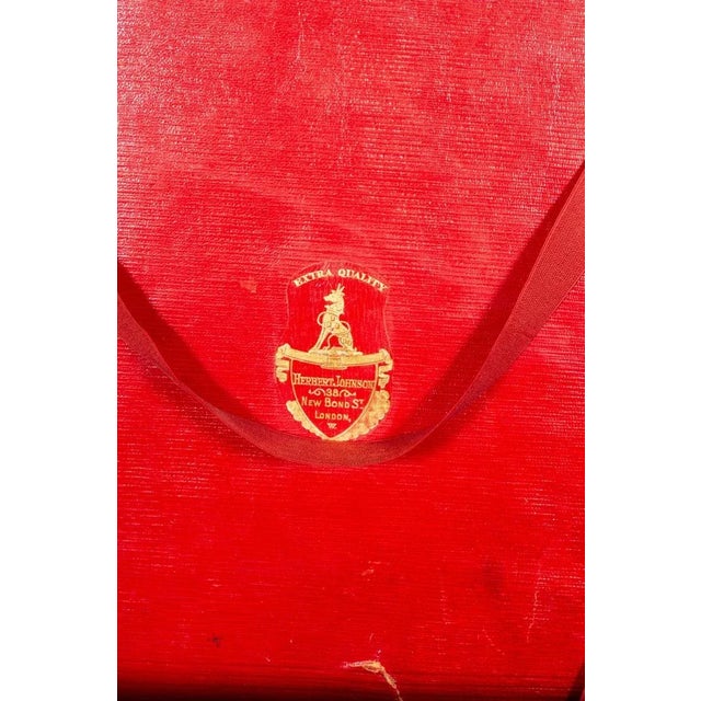 Metal Edwardian Leather Hat Box by Herbert Johnson of London For Sale - Image 7 of 13