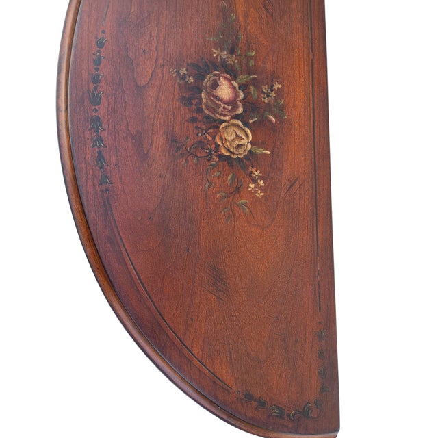 1990s Ethan Allen Tuscany Demilune Console Hall Table Server Neo Classical End Table For Sale - Image 12 of 18