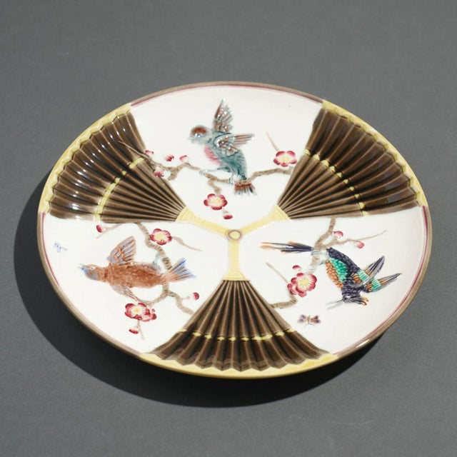 Polychrome Glazed Argenta Majolica Plate by Wedgwood, C. 1884 For Sale - Image 4 of 12