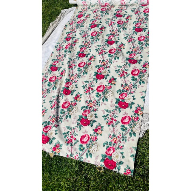 English Vintage Fabric With Flower Patterns- 14 Yards For Sale - Image 3 of 4