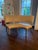 Wood Curved Faux Leather Bench Attributed to Hickory Chair For Sale - Image 7 of 8