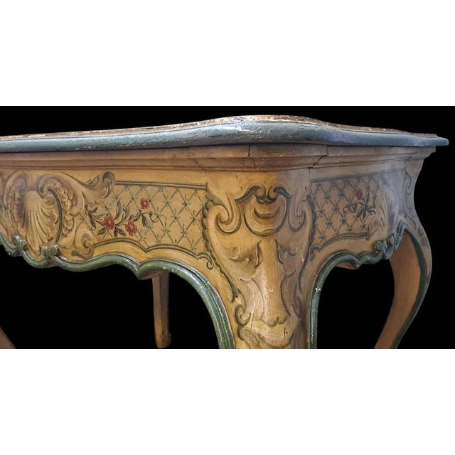 Wood End of the 19th Century Painted Table, Liguria For Sale - Image 7 of 11