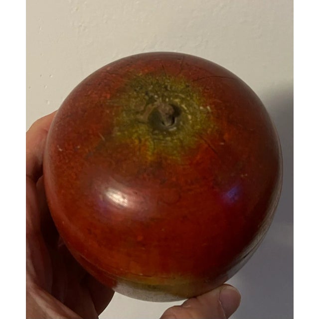 Antique Early 20th Century Paint Decorated Carved Wood Apple Box For Sale - Image 4 of 12