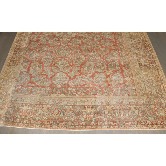 Square Antique Persian Sarouk, 13'6'' X 12'6'' For Sale - Image 14 of 16