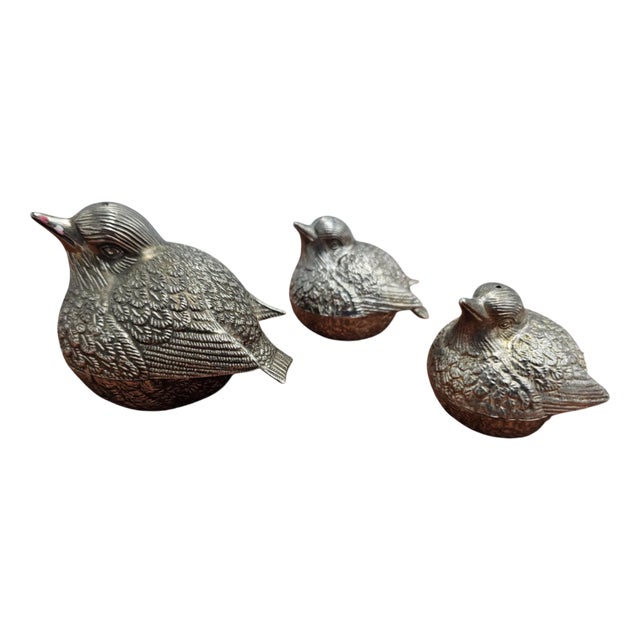 Vintage Bird Salt and Pepper Shakers, 1950s, Set of 3 For Sale