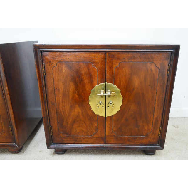 Henredon Pan Asian Nightstands a Pair For Sale - Image 11 of 18