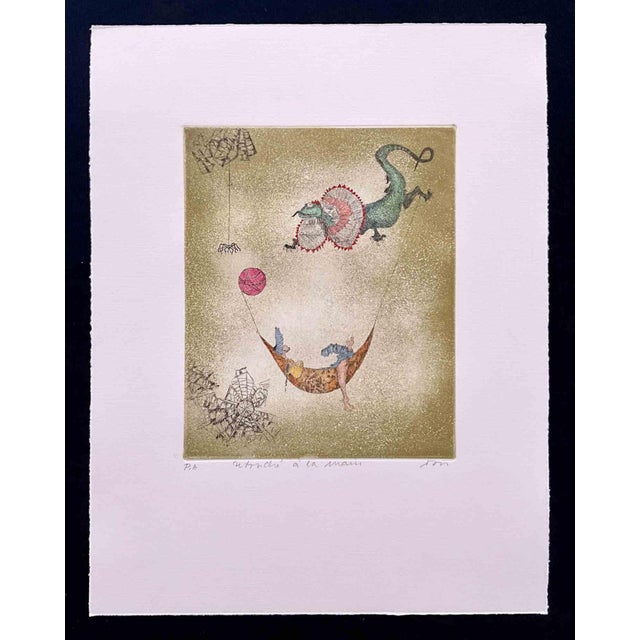 Ossi Czinner, Zodiaco: Acquario, Etching, 1980 For Sale