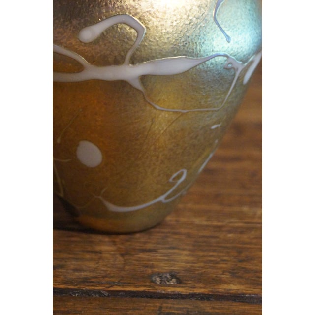 Art Nouveau Late 1900s Robert Held Art Glass Iridescent Vase For Sale - Image 3 of 9