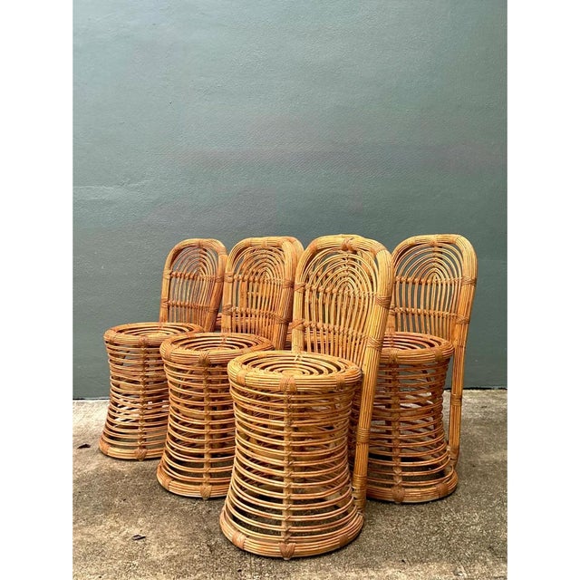 Vintage Rattan Dining Chairs - Set of 6 For Sale - Image 10 of 12