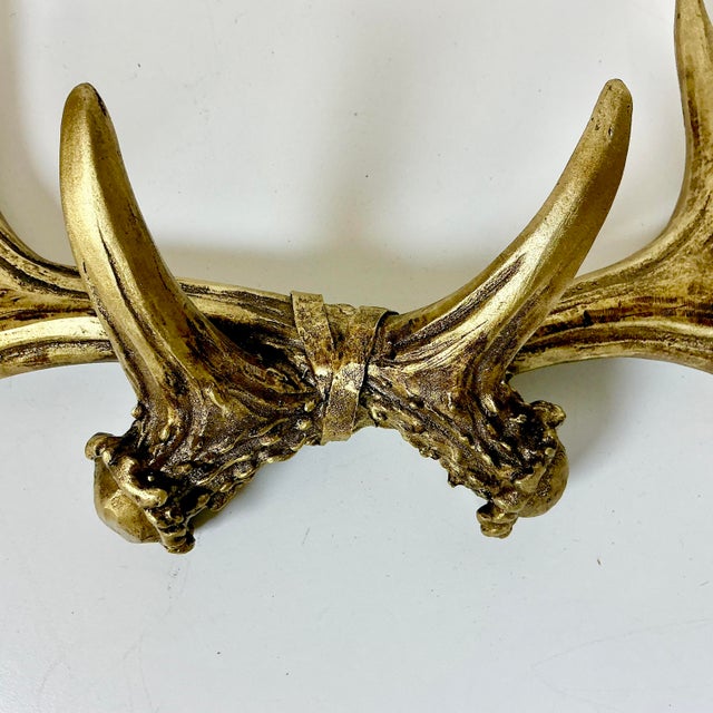 Vintage Rustic Adirondack Arts & Crafts Faux Antler Wall Mounted Hooks. For Sale - Image 10 of 11