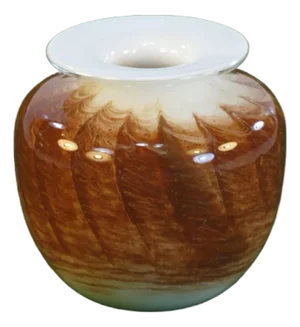 1970s Art Glass Vase Micheal Nourot Cased Rust Color