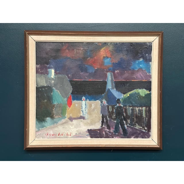 Arnold W. Pedersen, Promenad, 1960s, Oil Painting on Canvas, Framed For Sale - Image 11 of 17