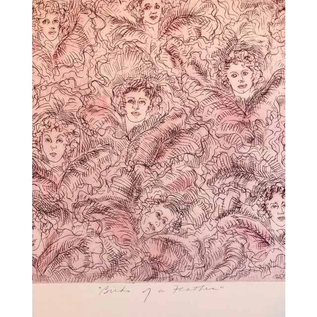 Ann Chernow, Hand Colored Etching Vintage Hollywood Legends Etching with Watercolor Painting, 1994 For Sale In Miami - Image 6 of 6