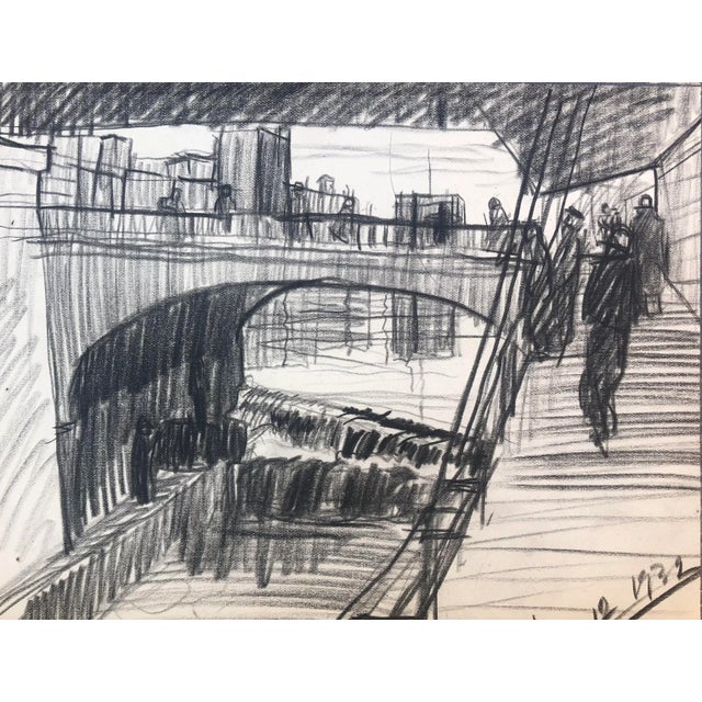 1932 Norman Kent Cityscene For Sale - Image 4 of 4